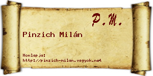Pinzich Milán névjegykártya