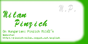 milan pinzich business card